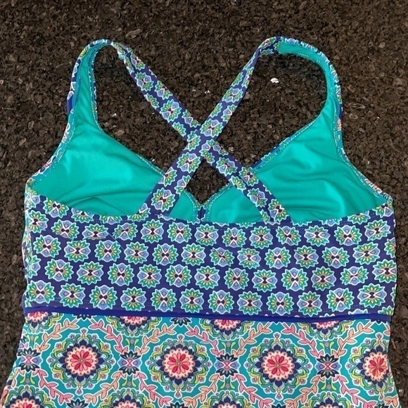 Catalina Multicolor Floral Print Crossback One Piece Swimsuit - Picture 4 of 6